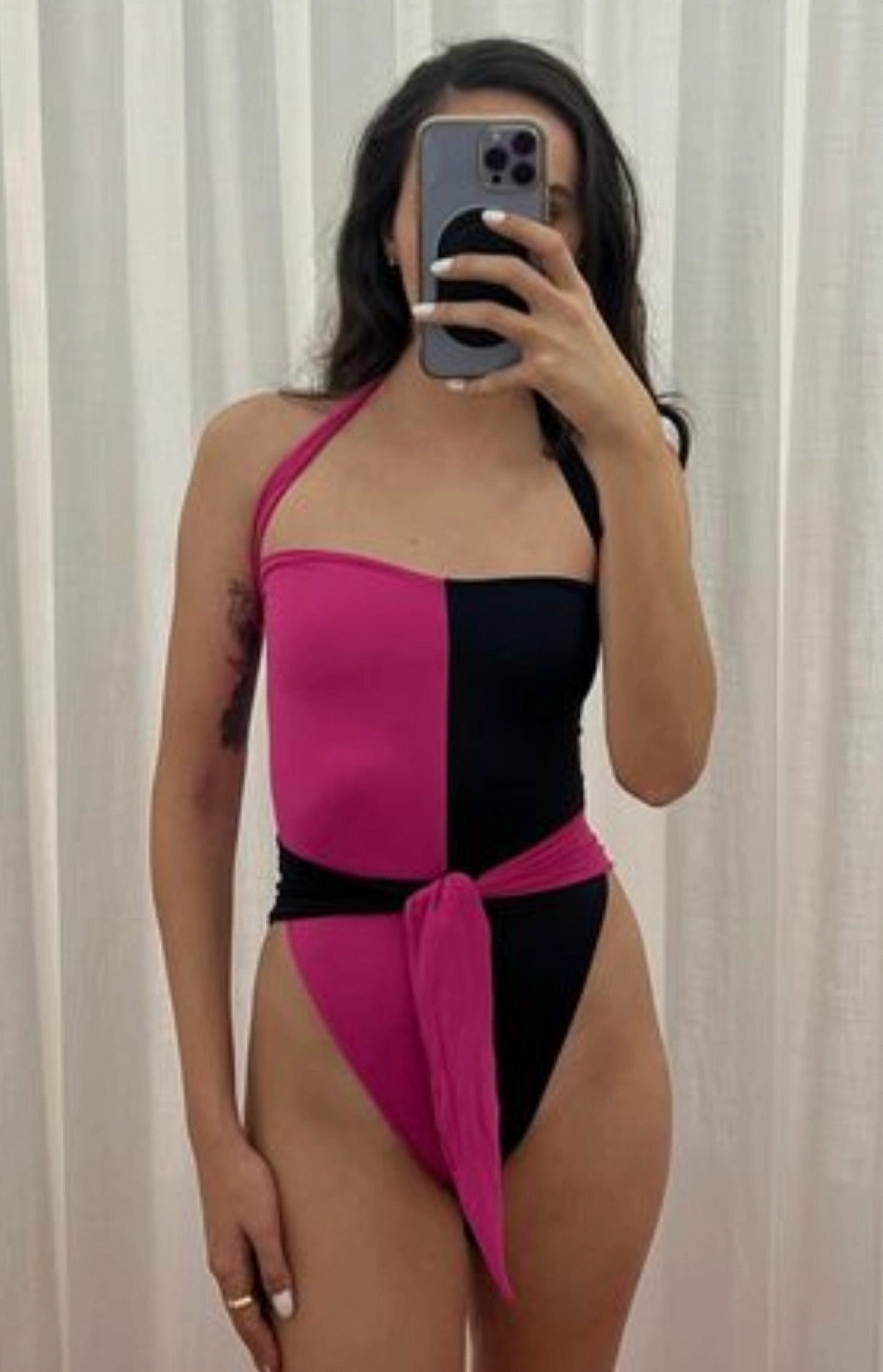 Jangada Meio a Meio Fúscia & Preto